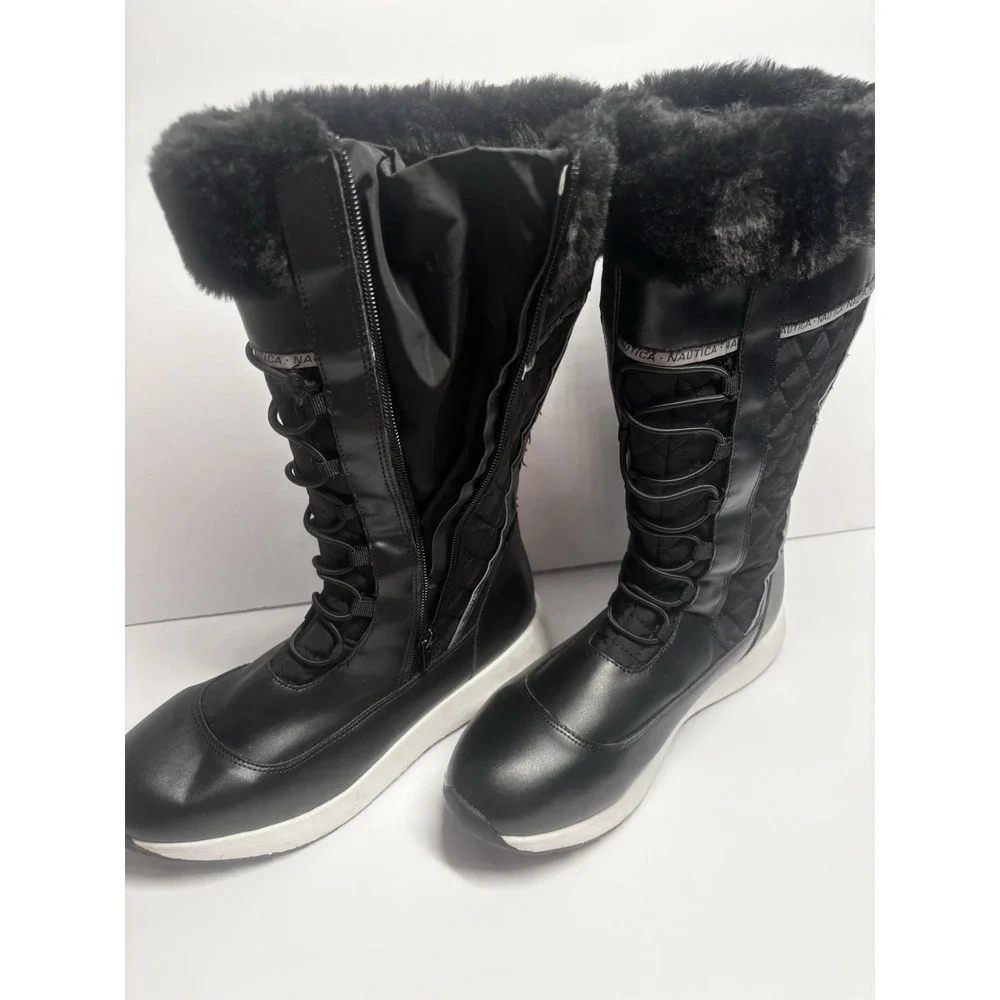 Nautica Everly Women's Boots 8.5 Everly Cold Weather Winter Artic Black‎